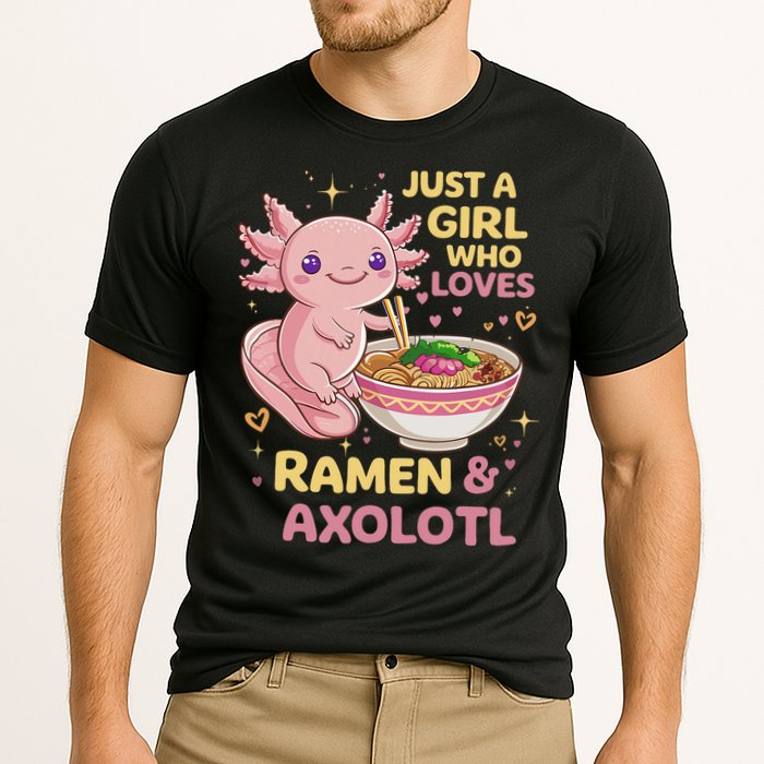 Axolotl Kawaii Just A Girl Who Loves Ramen And Axolotls Cooling Performance Crew T-Shirt