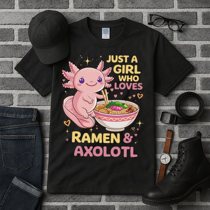 Axolotl Kawaii Just A Girl Who Loves Ramen And Axolotls Tall T-Shirt