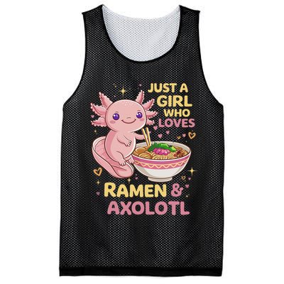 Axolotl Kawaii Just A Girl Who Loves Ramen And Axolotls Mesh Reversible Basketball Jersey Tank