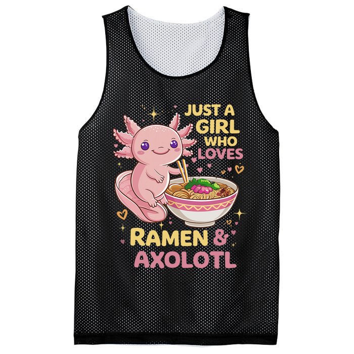 Axolotl Kawaii Just A Girl Who Loves Ramen And Axolotls Mesh Reversible Basketball Jersey Tank