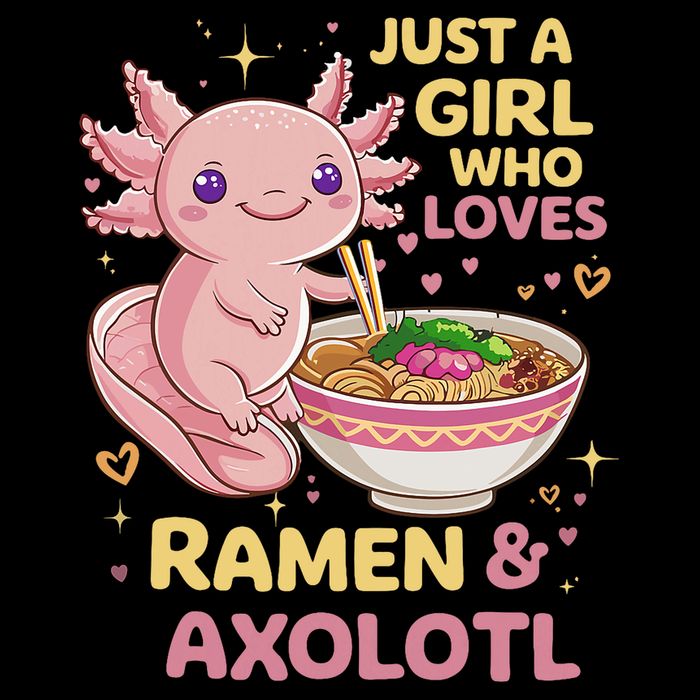 Axolotl Kawaii Just A Girl Who Loves Ramen And Axolotls Youth Performance Sprint T-Shirt