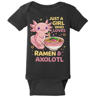 Axolotl Kawaii Just A Girl Who Loves Ramen And Axolotls Baby Bodysuit