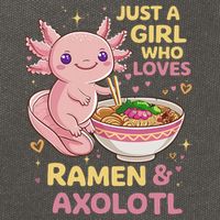 Axolotl Kawaii Just A Girl Who Loves Ramen And Axolotls Cotton Canvas Backpack