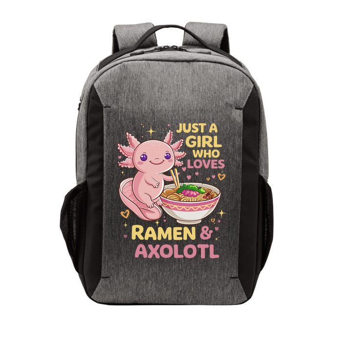 Axolotl Kawaii Just A Girl Who Loves Ramen And Axolotls Vector Backpack