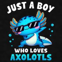 Axolotl Kawaii Just A Boy Who Loves Axolotls Dabbing Axolotl Ladies PosiCharge Tri-Blend Wicking Tank