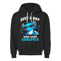 Axolotl Kawaii Just A Boy Who Loves Axolotls Dabbing Axolotl Garment-Dyed Fleece Hoodie