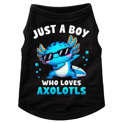 Axolotl Kawaii Just A Boy Who Loves Axolotls Dabbing Axolotl Doggie Tank
