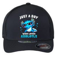 Axolotl Kawaii Just A Boy Who Loves Axolotls Dabbing Axolotl Flexfit Unipanel Trucker Cap