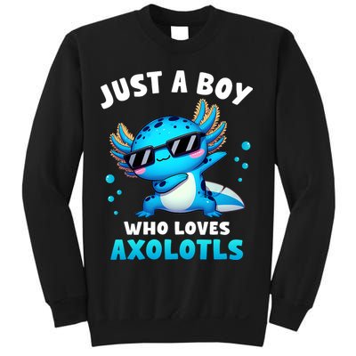 Axolotl Kawaii Just A Boy Who Loves Axolotls Dabbing Axolotl Sweatshirt