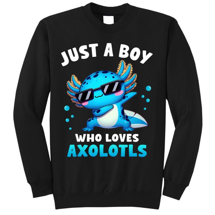 Axolotl Kawaii Just A Boy Who Loves Axolotls Dabbing Axolotl Sweatshirt
