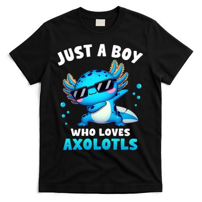Axolotl Kawaii Just A Boy Who Loves Axolotls Dabbing Axolotl T-Shirt