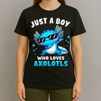 Axolotl Kawaii Just A Boy Who Loves Axolotls Dabbing Axolotl T-Shirt