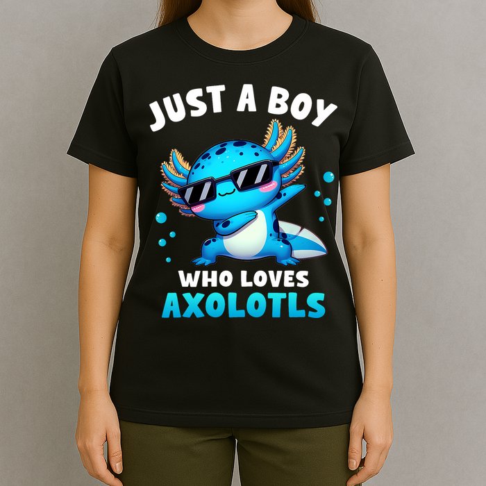 Axolotl Kawaii Just A Boy Who Loves Axolotls Dabbing Axolotl T-Shirt