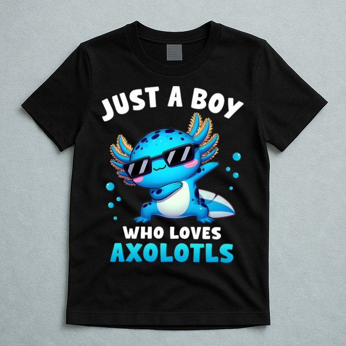 Axolotl Kawaii Just A Boy Who Loves Axolotls Dabbing Axolotl T-Shirt