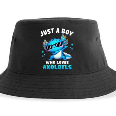 Axolotl Kawaii Just A Boy Who Loves Axolotls Dabbing Axolotl Sustainable Bucket Hat