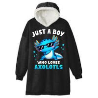 Axolotl Kawaii Just A Boy Who Loves Axolotls Dabbing Axolotl Hooded Wearable Blanket