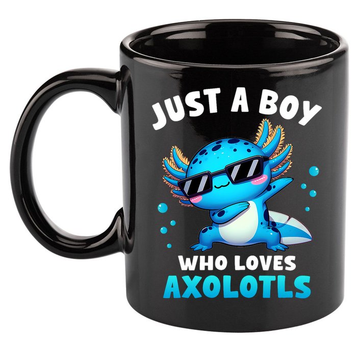 Axolotl Kawaii Just A Boy Who Loves Axolotls Dabbing Axolotl 11oz C Handle Ceramic Mug