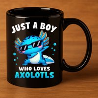 Axolotl Kawaii Just A Boy Who Loves Axolotls Dabbing Axolotl 11oz C Handle Ceramic Mug