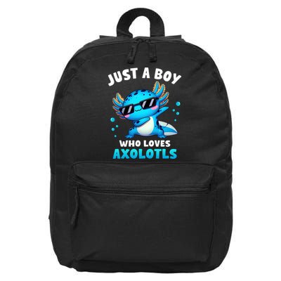 Axolotl Kawaii Just A Boy Who Loves Axolotls Dabbing Axolotl 16 in Basic Backpack