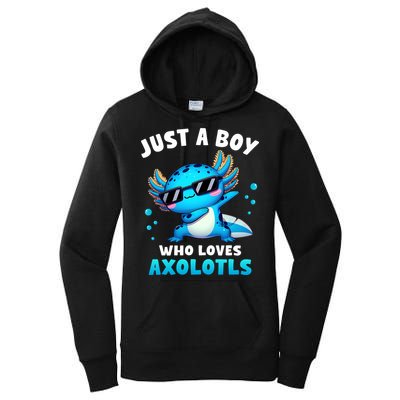 Axolotl Kawaii Just A Boy Who Loves Axolotls Dabbing Axolotl Women's Pullover Hoodie