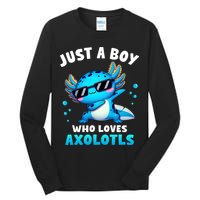 Axolotl Kawaii Just A Boy Who Loves Axolotls Dabbing Axolotl Tall Long Sleeve T-Shirt