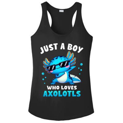 Axolotl Kawaii Just A Boy Who Loves Axolotls Dabbing Axolotl Ladies PosiCharge Competitor Racerback Tank