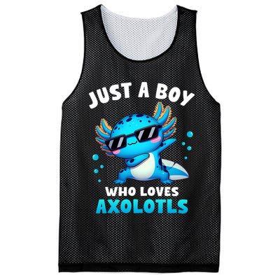 Axolotl Kawaii Just A Boy Who Loves Axolotls Dabbing Axolotl Mesh Reversible Basketball Jersey Tank