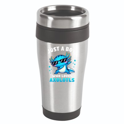 Axolotl Kawaii Just A Boy Who Loves Axolotls Dabbing Axolotl 16oz Travel Tumbler