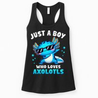 Axolotl Kawaii Just A Boy Who Loves Axolotls Dabbing Axolotl Womens Tank Top