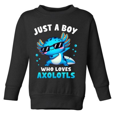 Axolotl Kawaii Just A Boy Who Loves Axolotls Dabbing Axolotl Toddler Sweatshirt