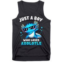 Axolotl Kawaii Just A Boy Who Loves Axolotls Dabbing Axolotl Tank Top