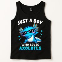 Axolotl Kawaii Just A Boy Who Loves Axolotls Dabbing Axolotl Tank Top