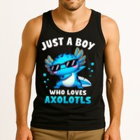 Axolotl Kawaii Just A Boy Who Loves Axolotls Dabbing Axolotl Tank Top