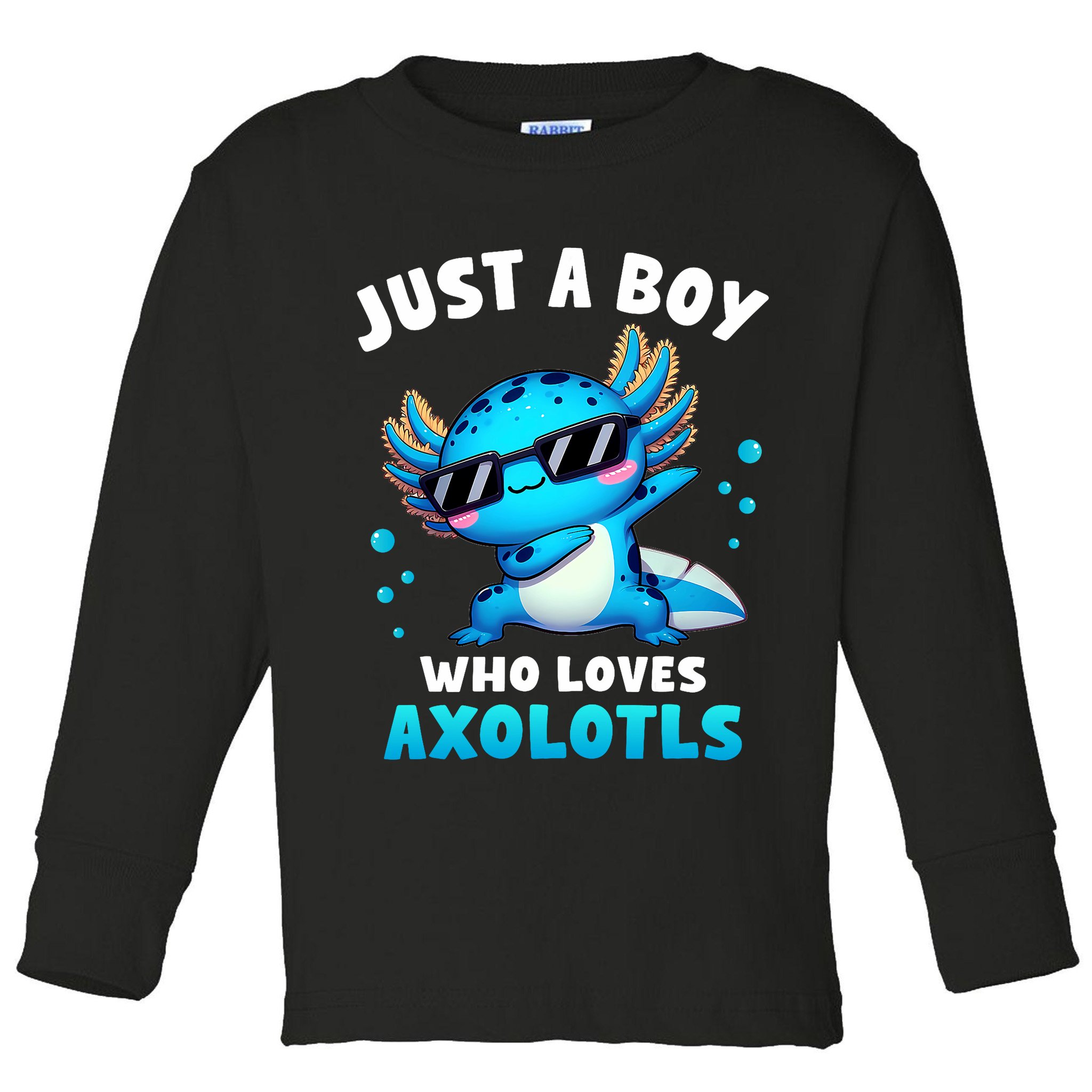 Axolotl Kawaii Just A Boy Who Loves Axolotls Dabbing Axolotl Toddler Long Sleeve Shirt