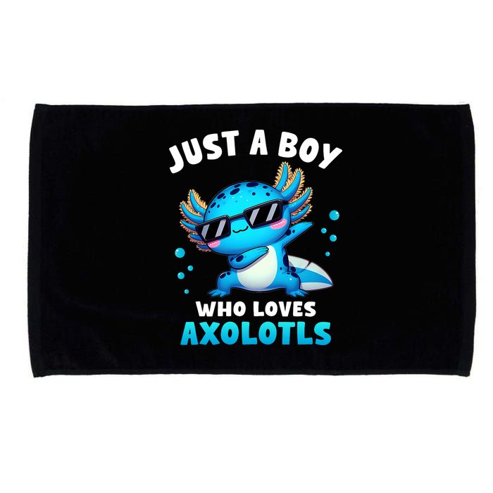 Axolotl Kawaii Just A Boy Who Loves Axolotls Dabbing Axolotl Microfiber Hand Towel