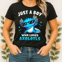 Axolotl Kawaii Just A Boy Who Loves Axolotls Dabbing Axolotl Womens T-Shirt
