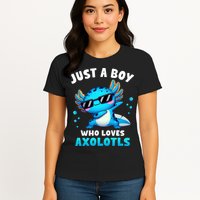 Axolotl Kawaii Just A Boy Who Loves Axolotls Dabbing Axolotl Womens T-Shirt