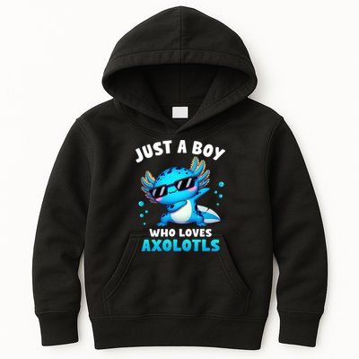 Axolotl Kawaii Just A Boy Who Loves Axolotls Dabbing Axolotl Kids Hoodie