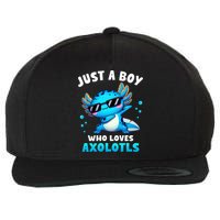 Axolotl Kawaii Just A Boy Who Loves Axolotls Dabbing Axolotl Wool Snapback Cap