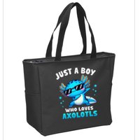 Axolotl Kawaii Just A Boy Who Loves Axolotls Dabbing Axolotl Zip Tote Bag