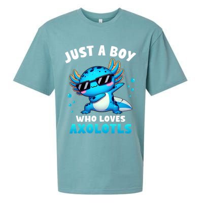 Axolotl Kawaii Just A Boy Who Loves Axolotls Dabbing Axolotl Sueded Cloud Jersey T-Shirt