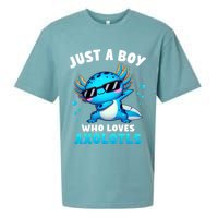 Axolotl Kawaii Just A Boy Who Loves Axolotls Dabbing Axolotl Sueded Cloud Jersey T-Shirt