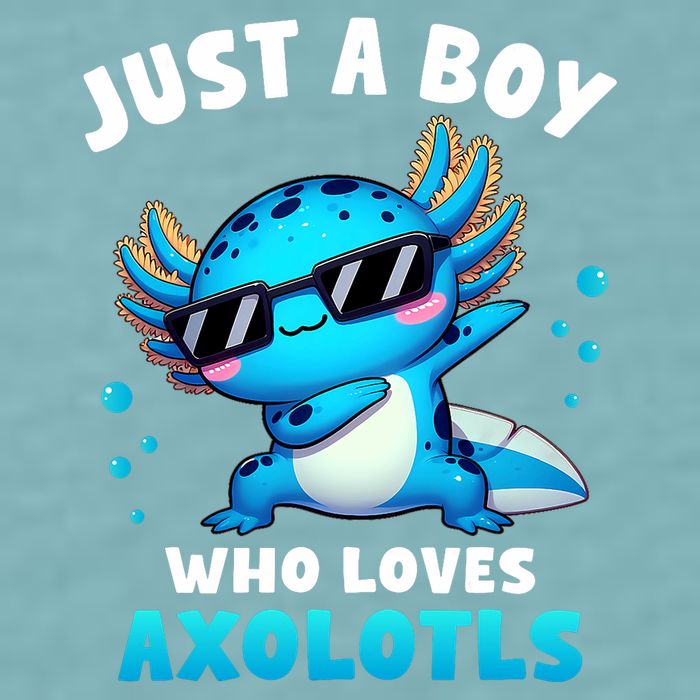 Axolotl Kawaii Just A Boy Who Loves Axolotls Dabbing Axolotl Sueded Cloud Jersey T-Shirt