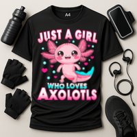 Axolotl Kawaii  Just A Girl Who Loves Axolotls Cooling Performance Crew T-Shirt
