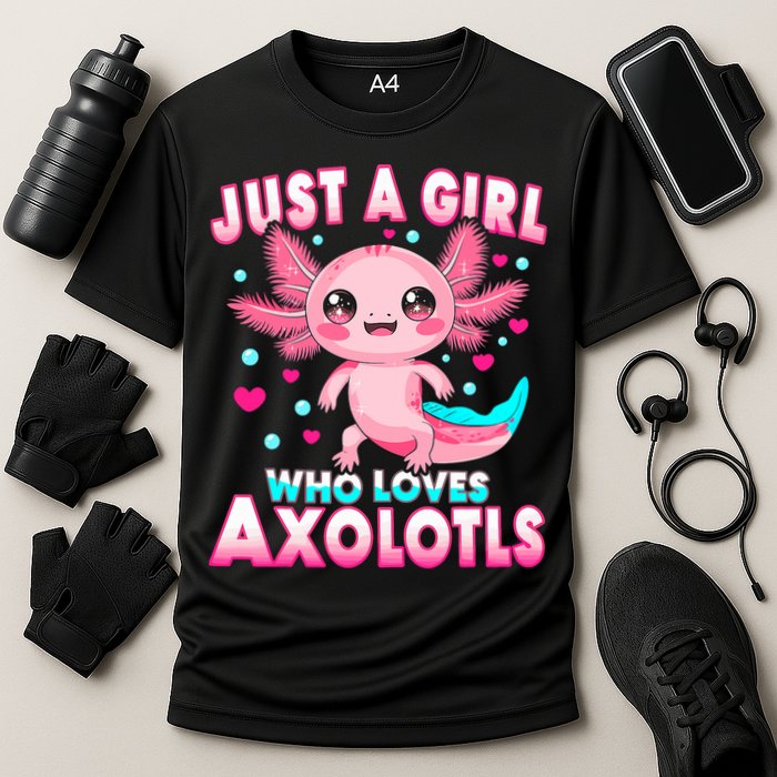 Axolotl Kawaii  Just A Girl Who Loves Axolotls Cooling Performance Crew T-Shirt