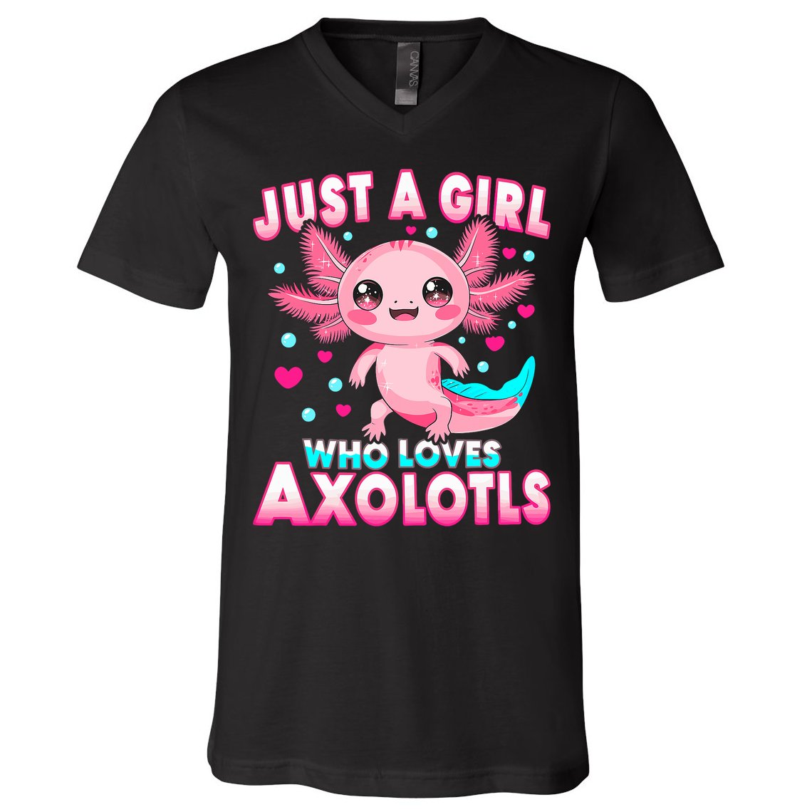 Axolotl Kawaii  Just A Girl Who Loves Axolotls V-Neck T-Shirt