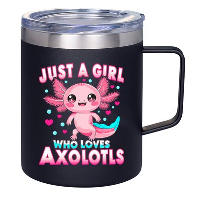 Axolotl Kawaii  Just A Girl Who Loves Axolotls 12oz Stainless Steel Coffee Mug