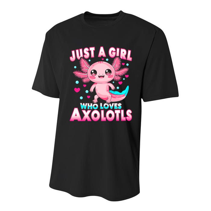 Axolotl Kawaii  Just A Girl Who Loves Axolotls Youth Performance Sprint T-Shirt