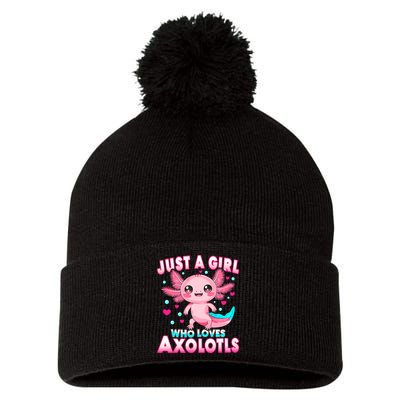 Axolotl Kawaii  Just A Girl Who Loves Axolotls Pom Pom 12in Knit Beanie