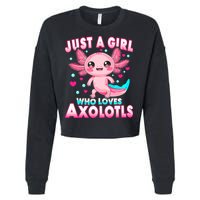 Axolotl Kawaii  Just A Girl Who Loves Axolotls Cropped Pullover Crew